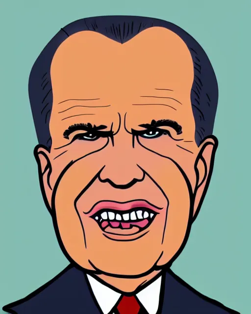 Prompt: gross cartoon nixon