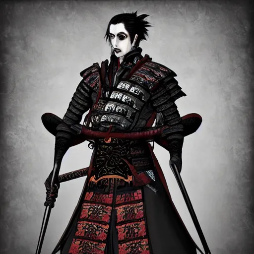 Image similar to Male Victorian Gothic Samurai, hd, intricate, dark souls, 8k, digital art