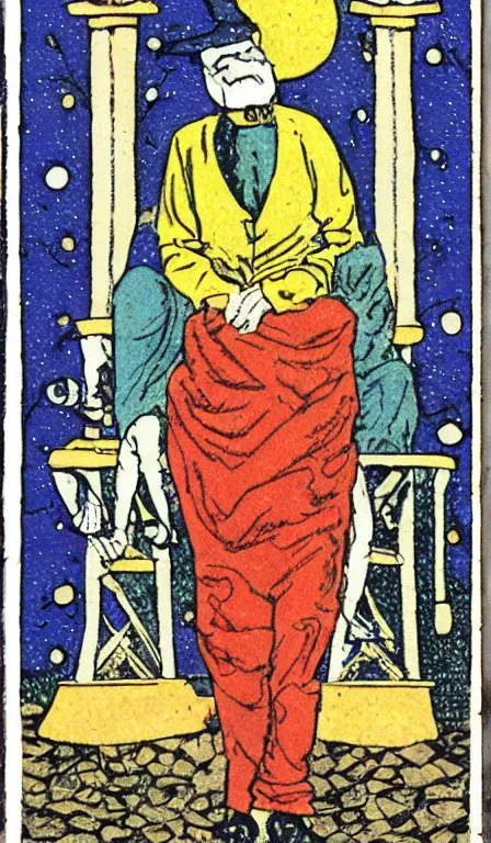 Image similar to The music guy, tarot card