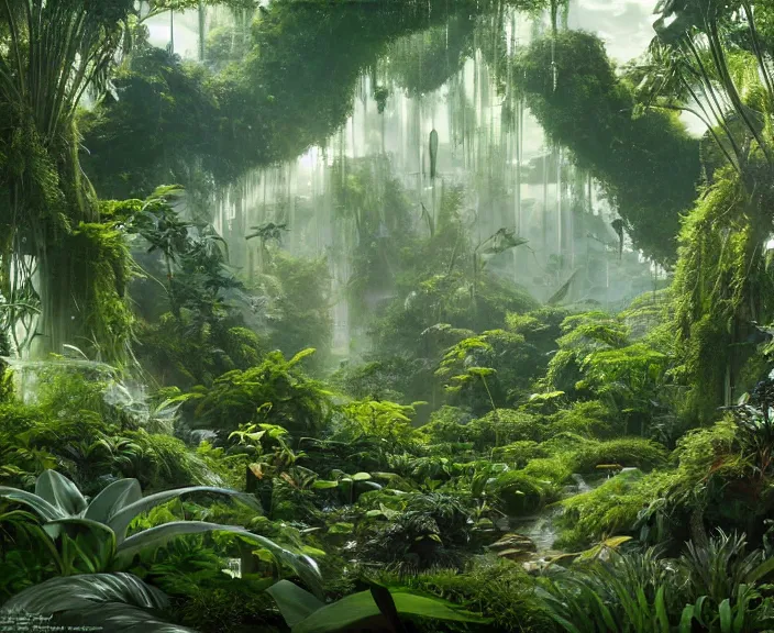 Image similar to transparent clear see - through picture of bacteria, lush botany, orchids, ferns, garden environment, ultra realistic, concept art, art nouveau, photorealistic, octane render, 8 k, unreal engine. art by gustave dore and nori inoguchi and sam kaplan and zachary goulko and christopher marley and artgerm and alphonse mucha