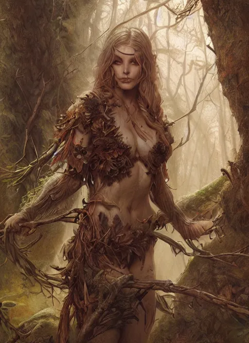 Prompt: digital _ painting _ of _ forest witch _ by _ filipe _ pagliuso _ and _ justin _ gerard _ symmetric _ fantasy _ highly _ detailed _ realistic _ intricate _ port