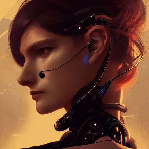 Prompt: portrait of a beautiful cyborg woman, leather jacket, at futuristic cyberpunk tokyo night, sci - fi and fantasy, intricate and very very very beautiful, highly detailed, digital painting, artstation, concept art, smooth and sharp focus, illustration, art by tian zi and wlop and alphonse mucha