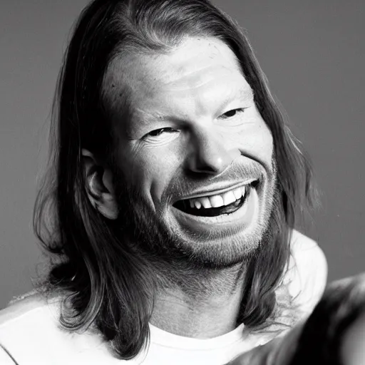 Prompt: aphex twin grinning