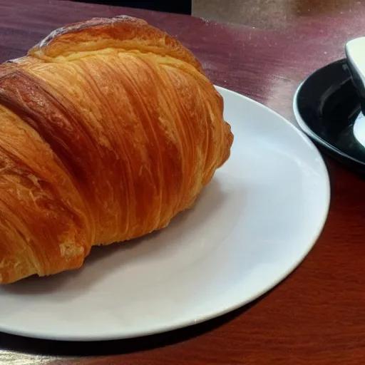 Image similar to croissant with a top hat and a mustache