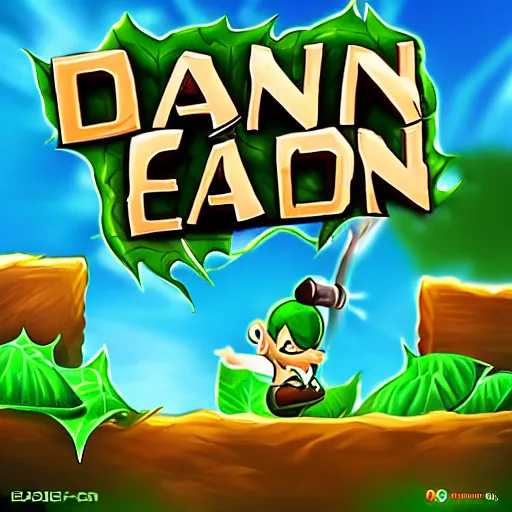 Image similar to logo of game daun escape, cool art, 4K, HD