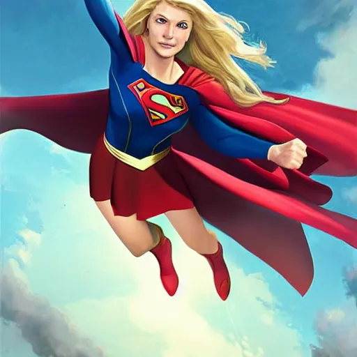 Image similar to supergirl flying through the sky, highly detailed, look of determination, charlie bowater character art.