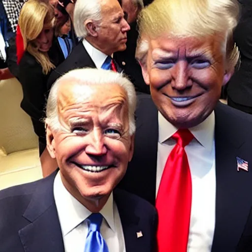 Image similar to joe biden and donald trump taking selfies