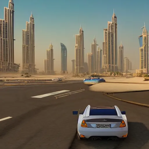 Image similar to gta : dubai, by rob ross