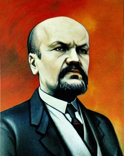 Prompt: vladimir illich lenin, leader of the world proletariat, socialist realism, art art, good quality
