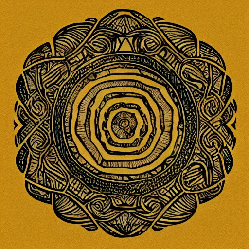 Image similar to tattoo sketch of a sea, on a yellow paper, ornamentaica, line art, minimalism, maori