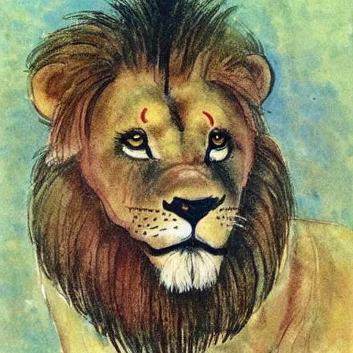 Image similar to jerry pinkney illustration of a lion