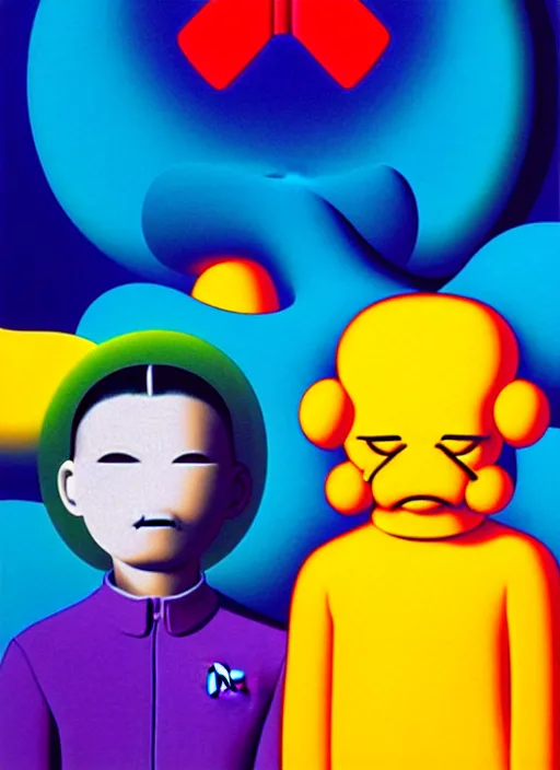 Prompt: peace by shusei nagaoka, kaws, david rudnick, airbrush on canvas, pastell colours, cell shaded, 8 k