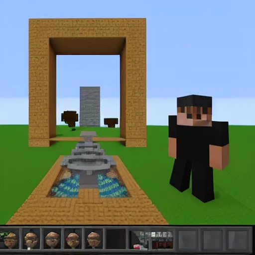 Image similar to obama in minecraft