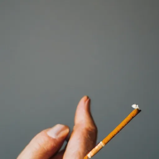 Prompt: Close-up of a hand with cigarette