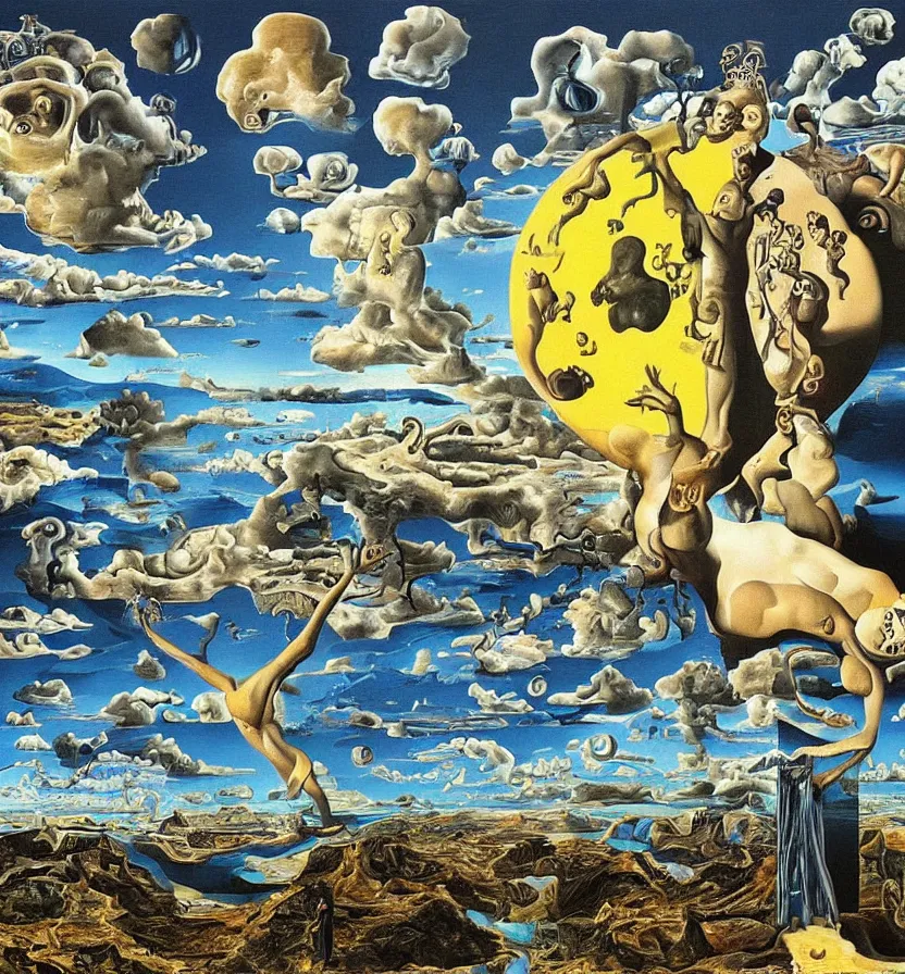 Image similar to the world between death and life, surrealistic extremely detailed painting, by damien gilley and salvador dali