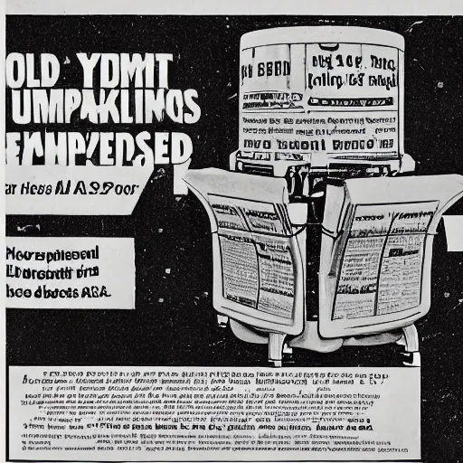 Image similar to old newspaper advertisement for asteroid mining equipment