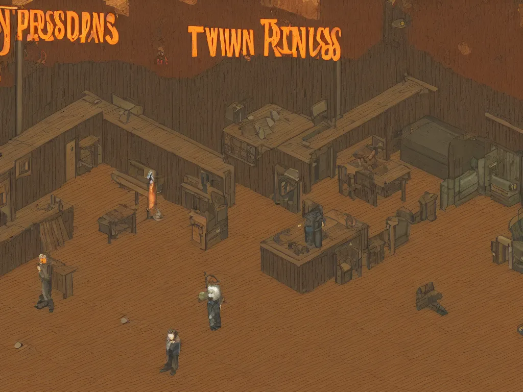 Prompt: Twin Peaks tv series Roadhouse as a PS1 sidescroller video game