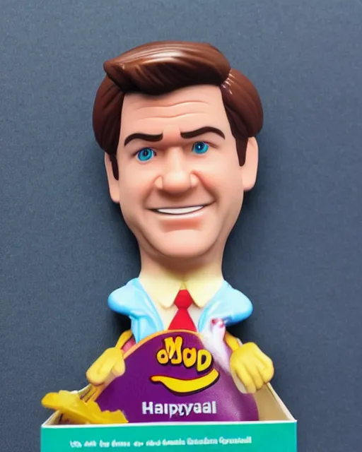 Prompt: jim halpert as a happy meal toy. highly detailed. 9 0 s photo. 4 k.