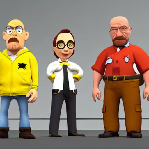 Image similar to walter white as a pixar character