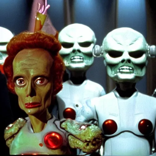 Prompt: a scene from the film mars attacks