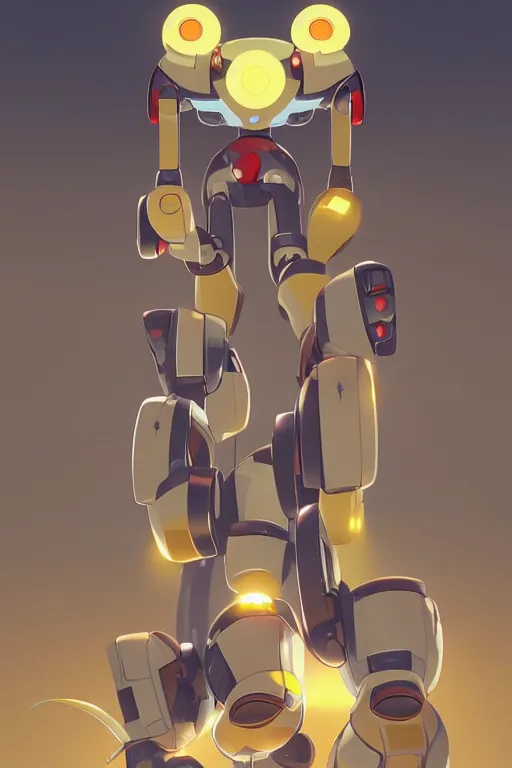 Image similar to metabots medabots medarotto medarot robot minimalist comics, behance hd by jesper ejsing, by rhads, makoto shinkai and lois van baarle, ilya kuvshinov, rossdraws global illumination ray tracing hdr radiating a glowing aura