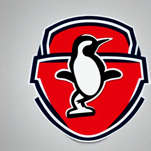 Image similar to An NBA logo of a penguin, NBA mascot, basketball logo, sports mascot, white background, sharp edges,