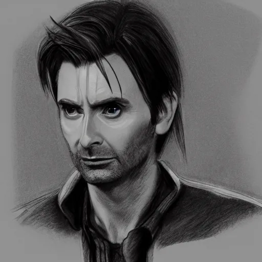 Prompt: david tennant pencil sketch cinematic lighting, render, fantasy