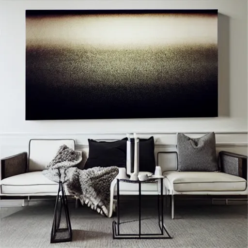 Prompt: modern living room, blank 2 4 inch x 2 4 inch canvas over couch, professional photo