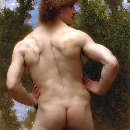 Image similar to pre - raphaelite athletic males wearing headset by bouguereau