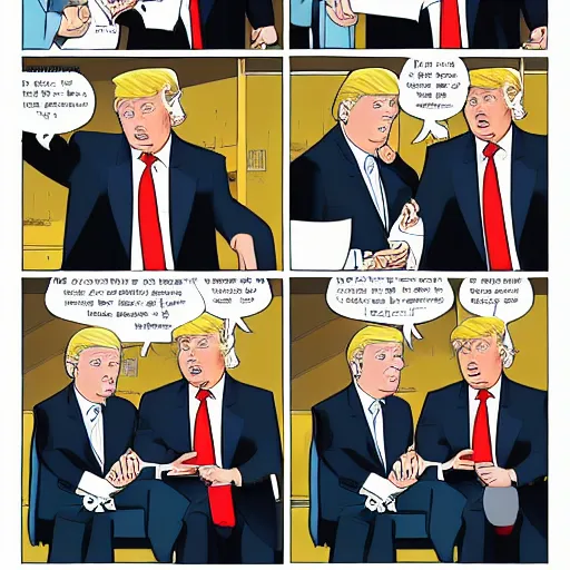 Image similar to donald trump in a comic by chris ware