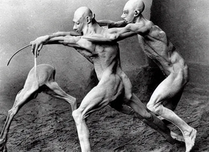 Image similar to hairless sphynx cat fighting in wwi