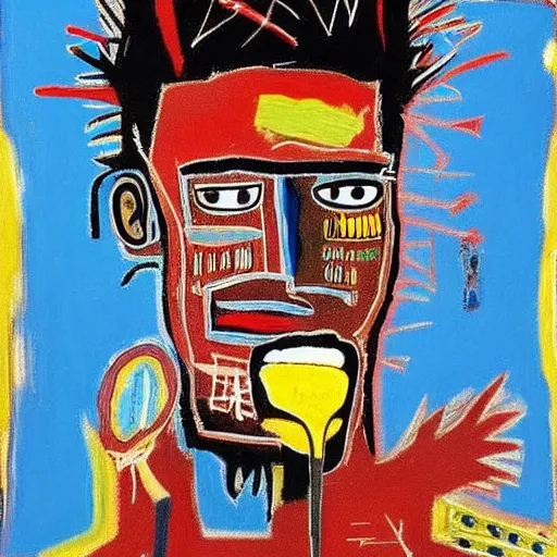 Prompt: “a king with a toothbrush by Basquiat, 8k, highly detailed”