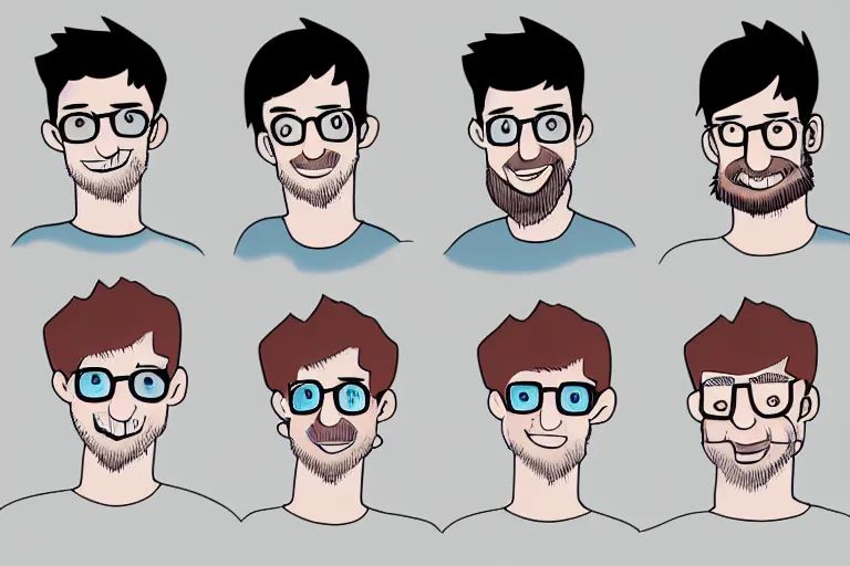 Image similar to Drawn guy, in full growth, in different styles, with different backgrounds