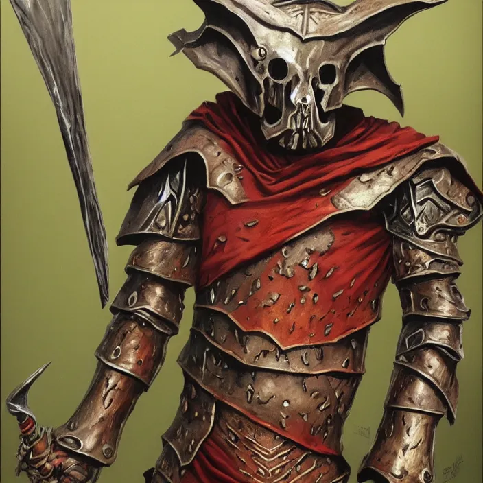 Image similar to Bonemold armor from morrowind painted by Alex Ross