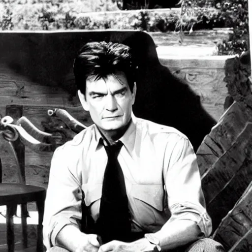 Image similar to charlie sheen in bonanza