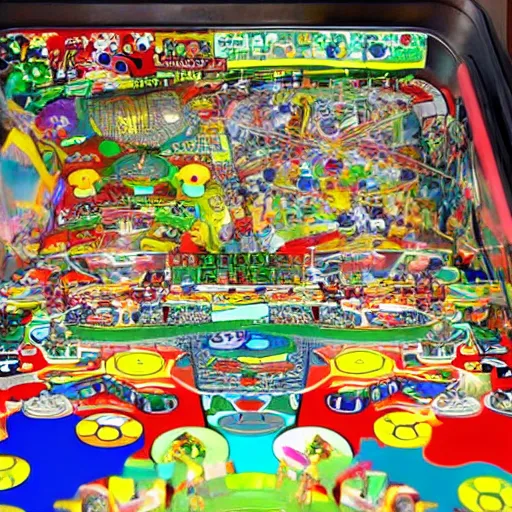 Prompt: katamari damacy pinball playfield