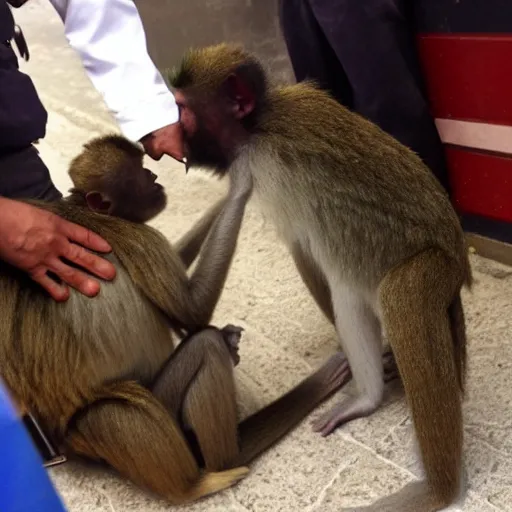 Image similar to Chad police officer arrest drunk furry NFT monkey