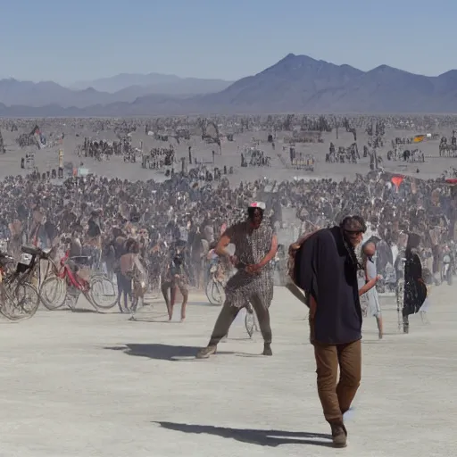 Image similar to angry stock brokers at burning man