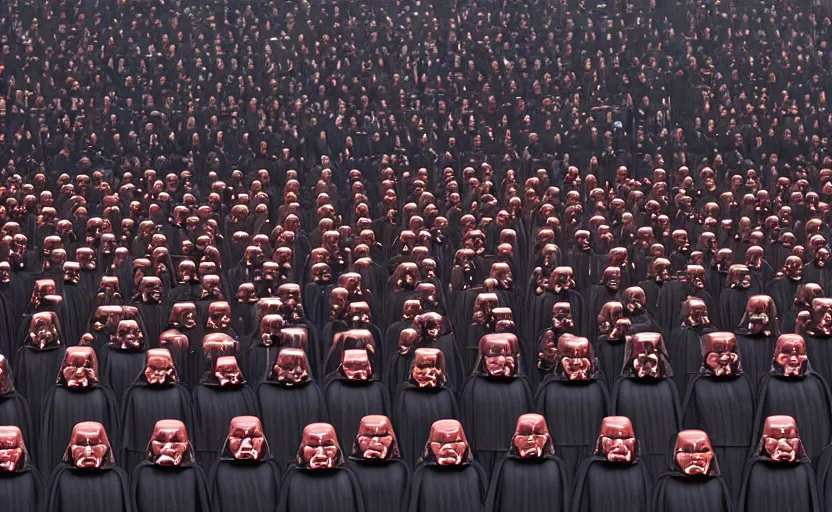 Prompt: ''A thousand Darth Vaders together''