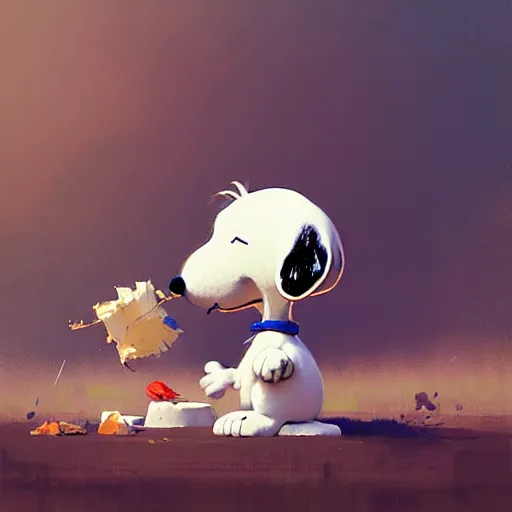 Image similar to snoopy, sharp focus, illustration, highly detailed, digital painting, concept art, matte, art by ruan jia and wlop and greg rutkowski, masterpiece