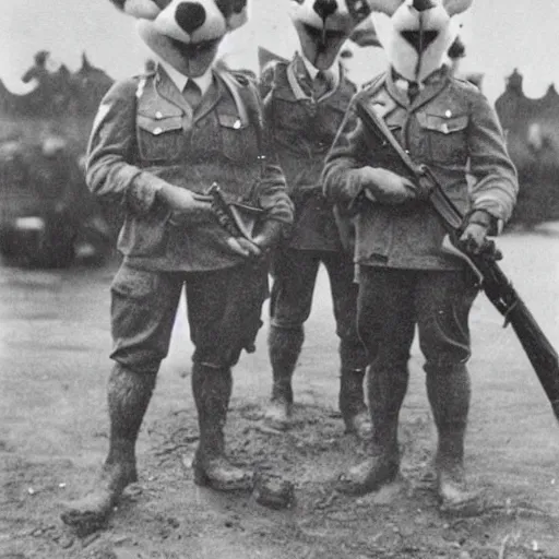 Image similar to a photograph of furries in wwii