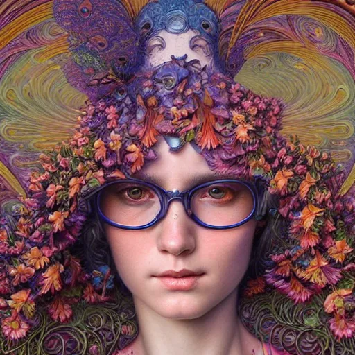 Image similar to hyper detailed masterpiece, floral pattern, jean giraud, digital art painting, matte painting, beautiful, psychedelic, artgerm, donato giancola, tom bagshaw