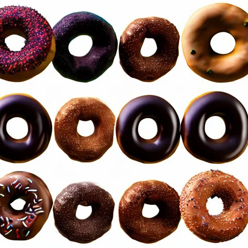 Prompt: blender render of infinite donuts