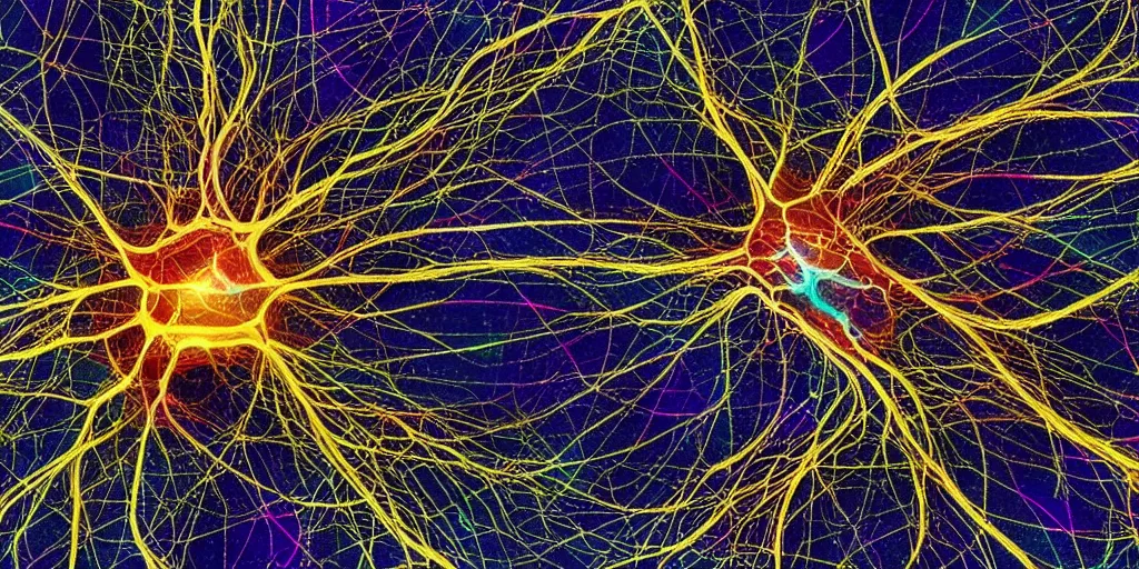 Image similar to tilt shift, prismatic, neurons, electron, ultra detailed