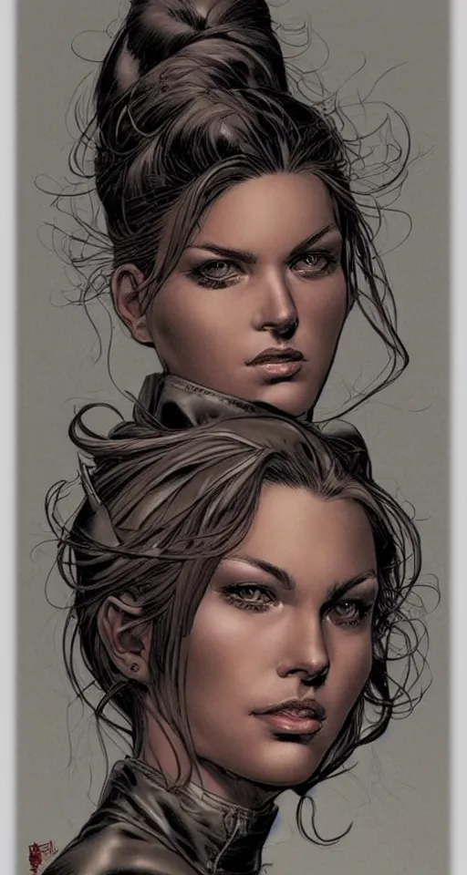 Image similar to a beautiful portrait of a woman Travis Charest style