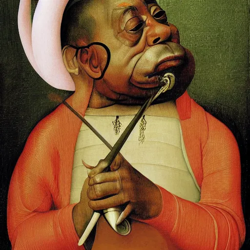 Image similar to dizzy gillespie by hieronymus bosch