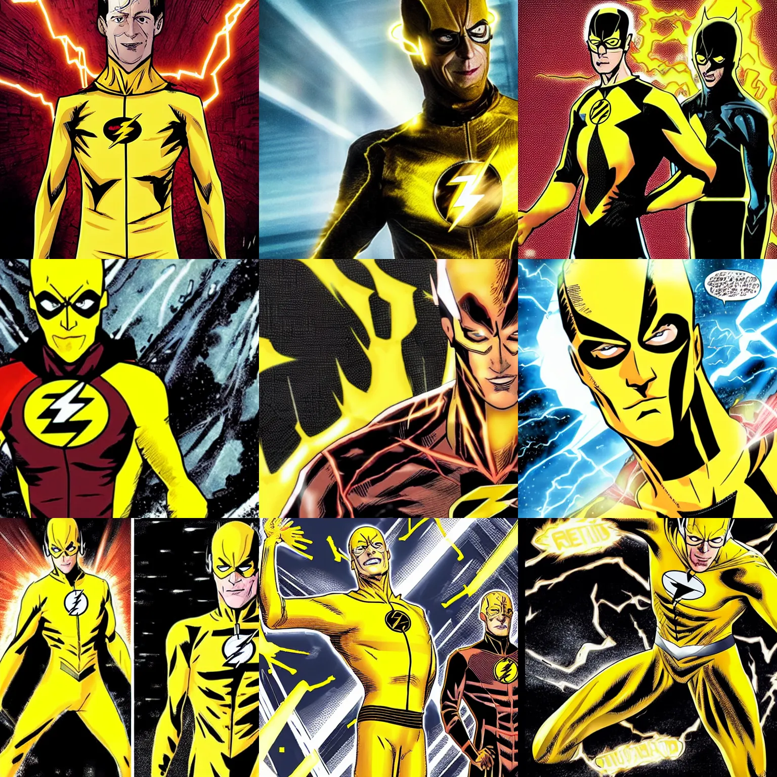 Prompt: Eobard Thawne (Prime Earth) reverse flash