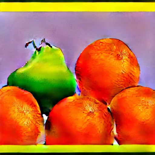 Image similar to orange fruit by shusei nagaoka, kaws, david rudnick, airbrush on canvas, pastell colours, cell shaded, 8 k