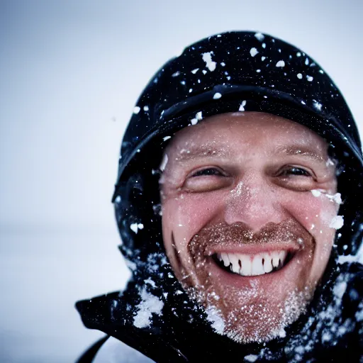 Prompt: Christoph Daum smiling at a pile of white powder, 50mm f 1.8, award winning photograph