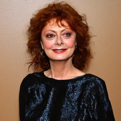 Prompt: susan sarandon, made of clay, claymation character